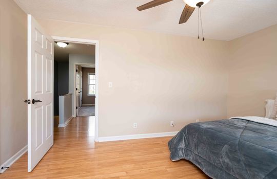 Bedroom, Ceiling Fan, Laminate Flooring, Doorway