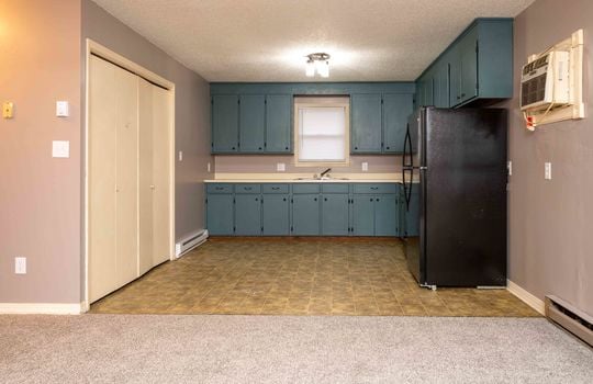 114 Monterey - Kitchen, Cabinets, Refrigerator, Vinyl flooring, Sink, Window