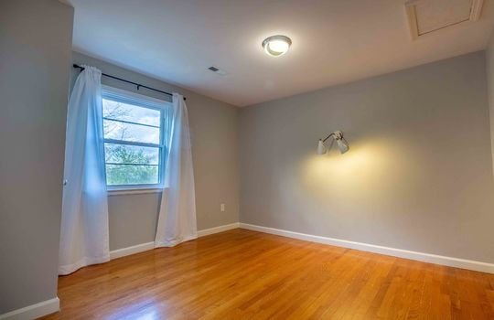 bedroom, accent lighting, hardwood flooring, window