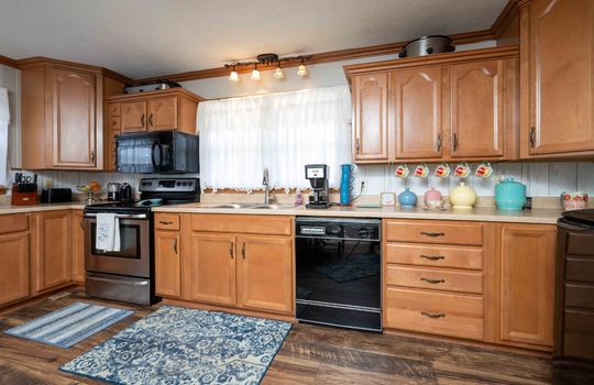 kitchen, window, stove, dishwasher, cabinets, counter tops