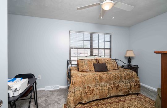 first bedroom, window, ceiling fan