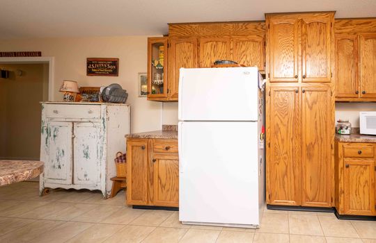refrigerator, cabinets
