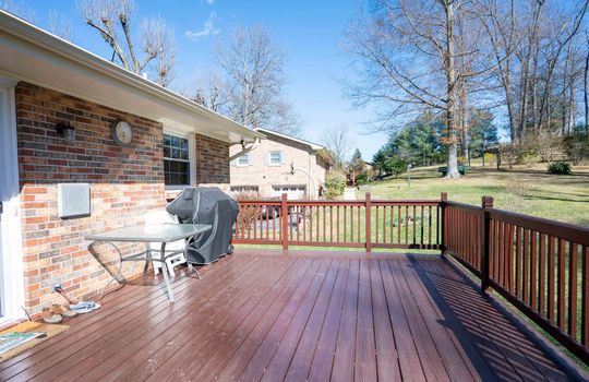 view of back deck, railing