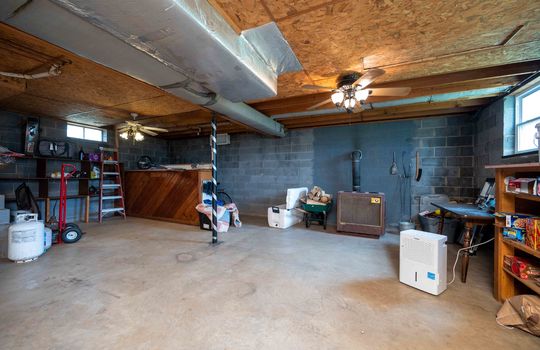 workshop area, concrete flooring