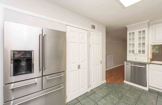 kitchen, refrigerator, pantry, dishwasher, cabinets
