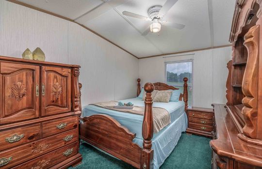 bedroom, carpet, ceiling fan