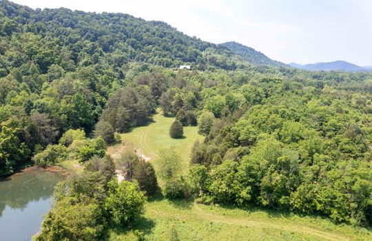 Shepards chapel land, 44.82+/- acres, aerial photo, mountain, pond