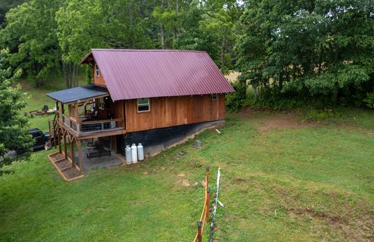 3.65+\- acres, Log cabin, yard, trees