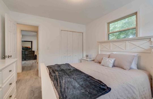 bedroom, closet, window, luxury vinyl flooring