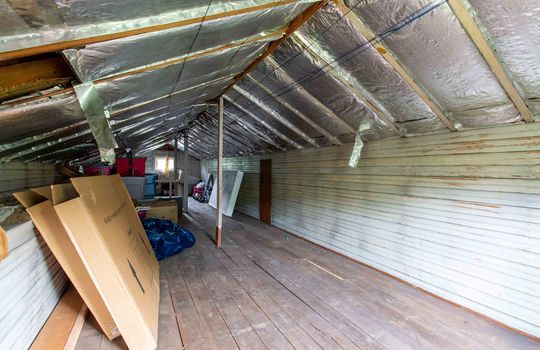 unfinished, floored, attic room