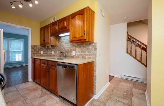 kitchen, dishwasher, sink, cabinets, granite counters