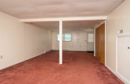 basement carpet, closet