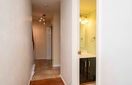 hallway, closet, bathroom, ceramic tile