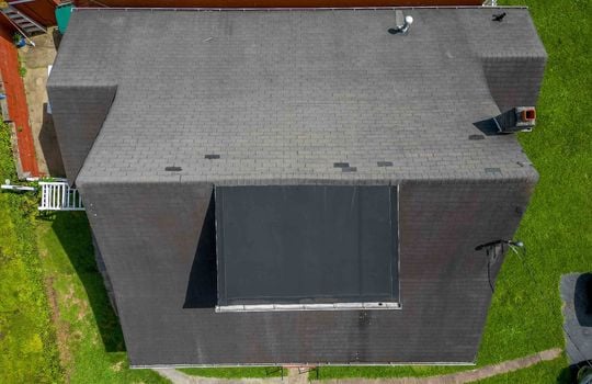 1.5 story bungalow, aerial view of roof