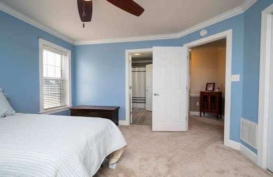Level 2, Third Bedroom, carpet, ensuite bath, ceiling fan