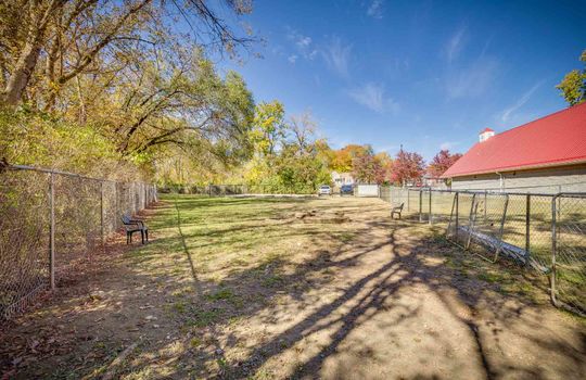 back yard, fencing, 1.5 +/- acres