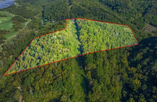 aerial view of property, property outline, 15.5 +/- acres of land, wooded, campground