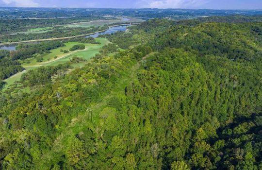 aerial view of property, 15.5 +/- acres of land, wooded, campground