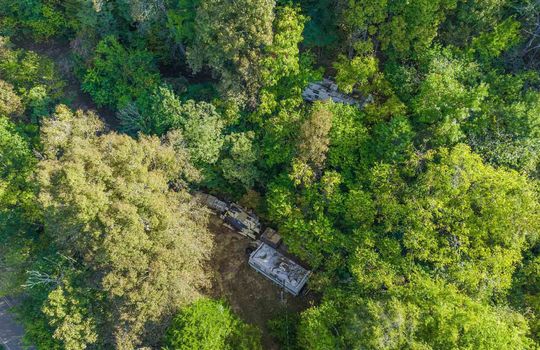 camper spot, aerial view of property, 15.5 +/- acres of land, wooded, campground