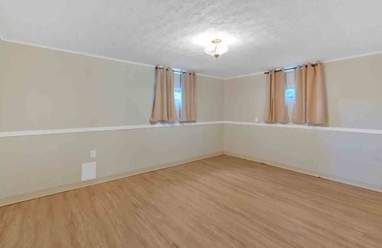 lower level bonus room, windows, vinyl plank flooring