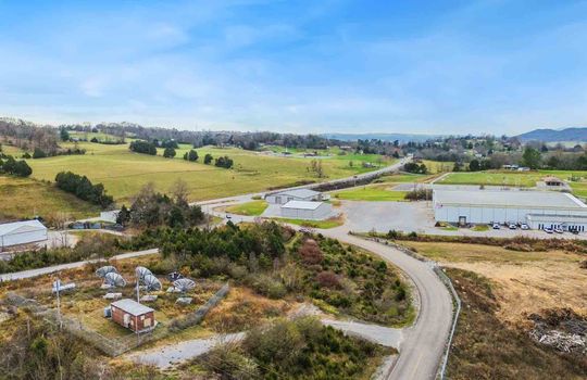 aerial view, road, industrial park, 1.01+/- acres, parking lot, industrial equipment