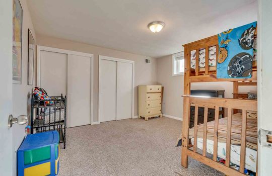 lower level, fourth bedroom, double closets, carpet