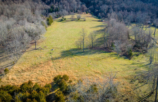 aerial view of property, pasture, trees, forest, mountains