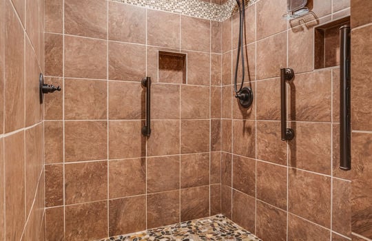 large tile shower