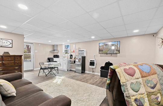 guest home living room/kitchen open concept, luxury vinyl flooring