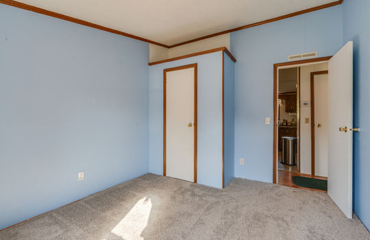 third bedroom, carpet, closet, hallway door