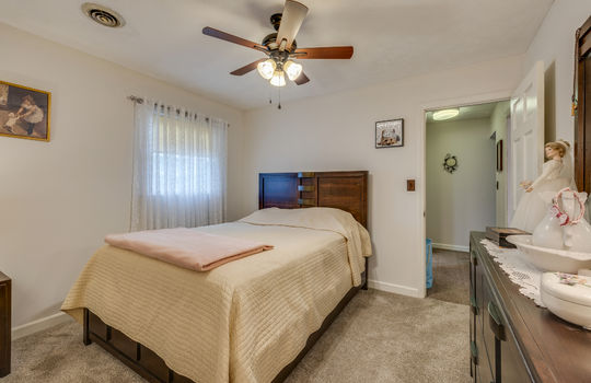 bedroom, closet, window, ceiling fan, carpet