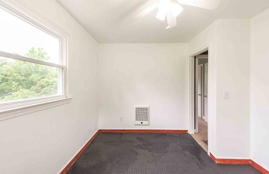 bedroom, carpet, closet, ceiling fan, window