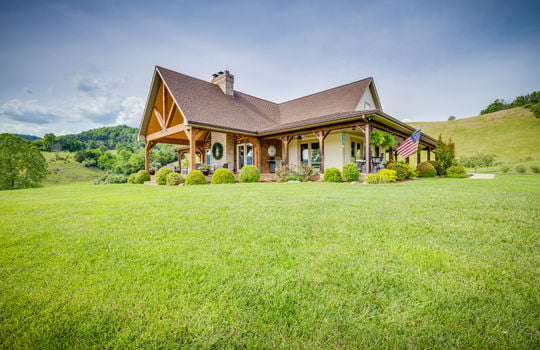 craftsman style home, yard, covered front deck, HardiPlank siding, mountain views, landscaping