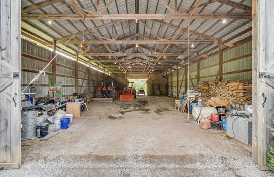 metal hay barn, equipment storage space