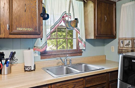 kitchen, cabinets, countertops, sink, window above sink