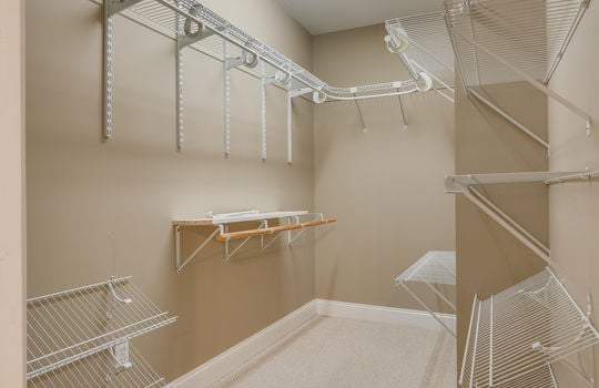 Walk in closet, shelving