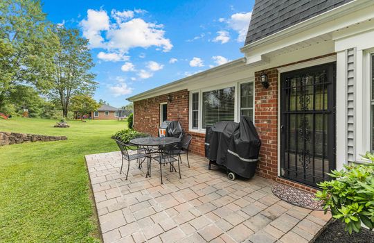 back patio, back yard, back exterior entrance