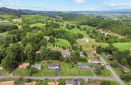 aerial view of neighborhood, mountains