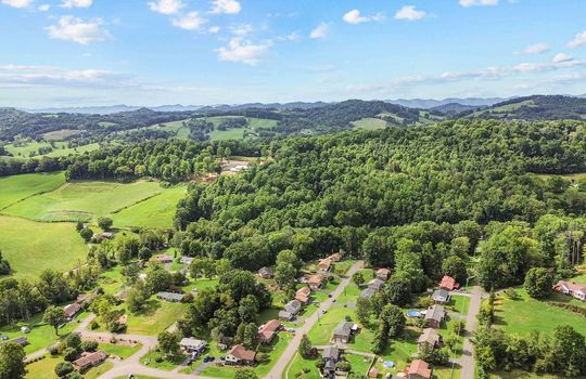 aerial view of neighborhood, mountains