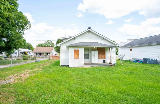 cottage, back of home, back porch, back yard, exterior entry