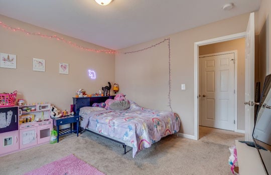 third bedroom, carpet, door to hallway