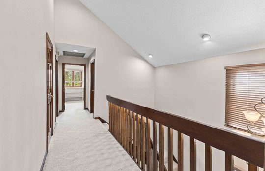 upstairs hallway, bedrooms, stairs, carpet