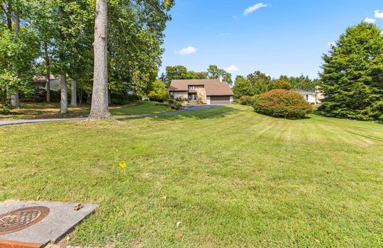 front yard, trees, landscaping, driveway, front door, contemporary 2 story home