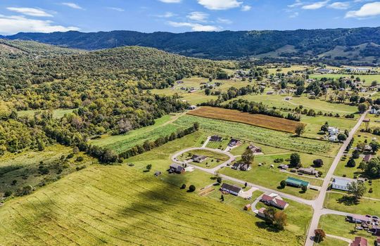 aerial view of neighborhood, home, mountains