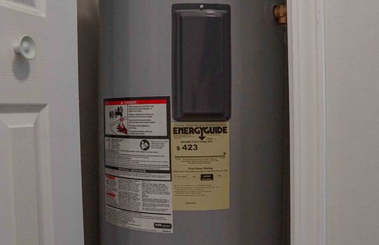 water heater, closet with water heater inside