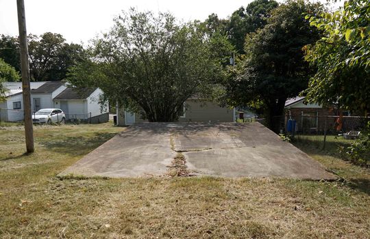 back yard parking pad, concrete parking pad