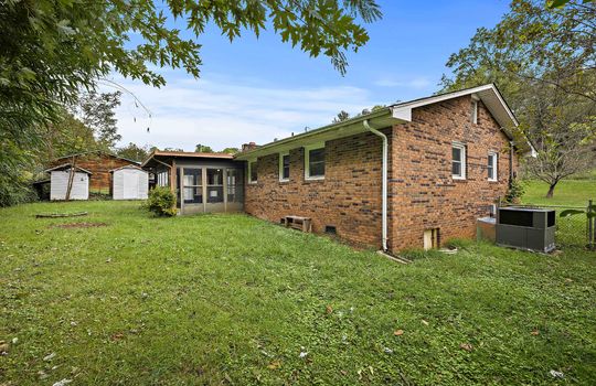 back yard, back porch, enclosed porch, covered porch