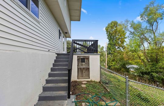 back deck, concrete stares