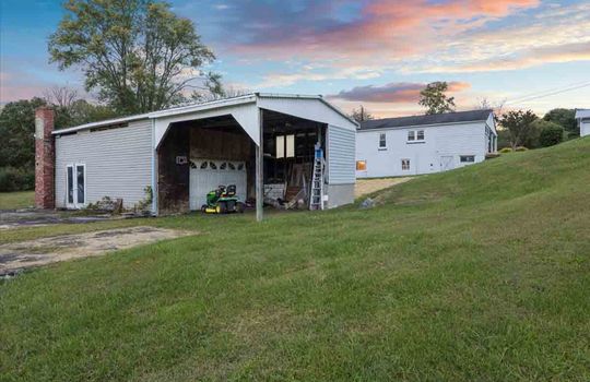 garage, back of home, back yard