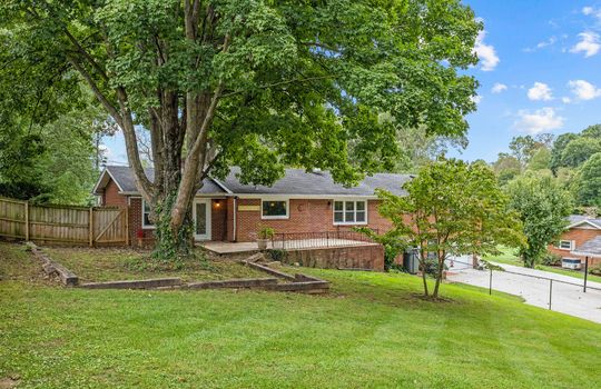 back yard, trees, back of home, landscaping